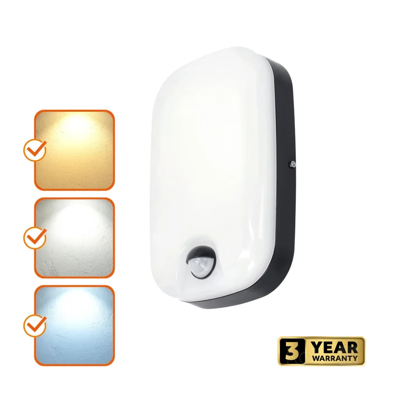 004142 - LED fasádne svietidlá BAVANO 15W 3CCT LX IP54 čierne Kobi Premium