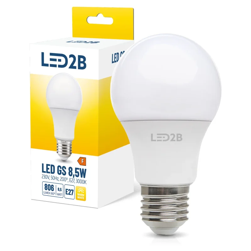 001271 - LED žiarovka GS 8,5W E27 3000K LED2B