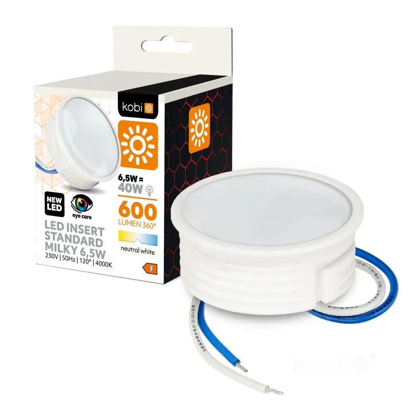 001243 - LED žiarovka INSERT 6,5W 4000K mliečna Kobi