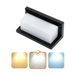 003705 - Záhradná nástenná lampa LED LENTERO 12W 4000K LX IP54 black LED2B