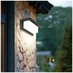 003705 - Záhradná nástenná lampa LED LENTERO 12W 4000K LX IP54 black LED2B