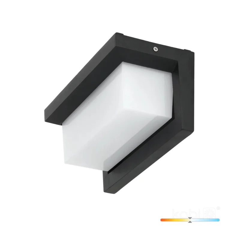 003705 - Záhradná nástenná lampa LED LENTERO 12W 4000K LX IP54 black LED2B