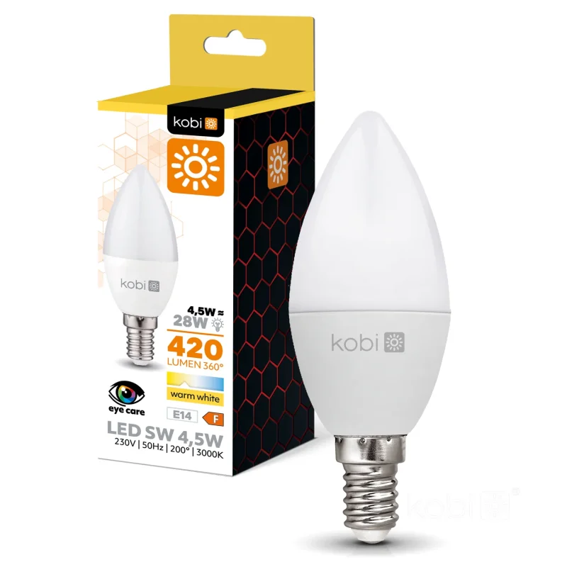 001362 - LED žiarovka SW 4,5W E14 3000K Kobi