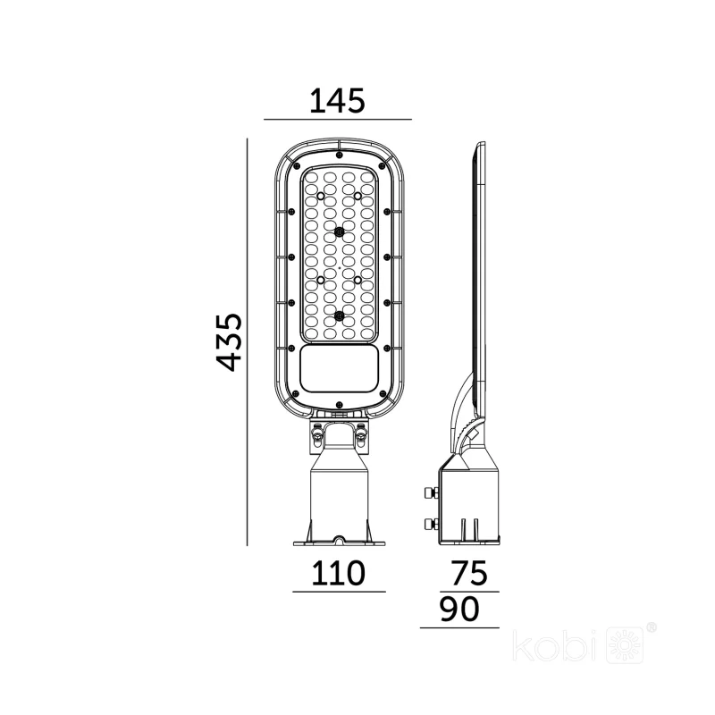 004323 - LED pouličné svietidlo BRELUXO 50W 4000K IP65 Kobi Premium