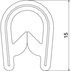 6072895 - Ochranný pás na hrany pre plechy Polyvinylchlorid čierna