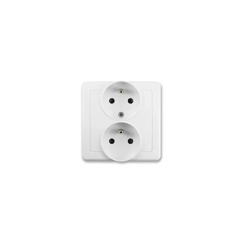 5512G-02249 B1W - Dvojitá chránená zásuvka, polozapustená, 16A, 250 V AC