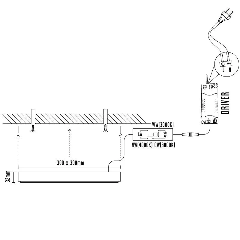 LPL435 - LED prisadený panel 24W / PSSF / SMD / CCT / WH - LPL435