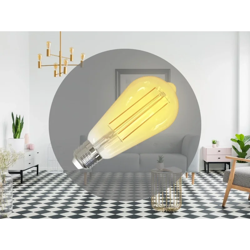 ZFS101 - LED žiarovka / filament SLIM 4,5W VINTAGE - ST64 / E27 / 1800K - ZFS101