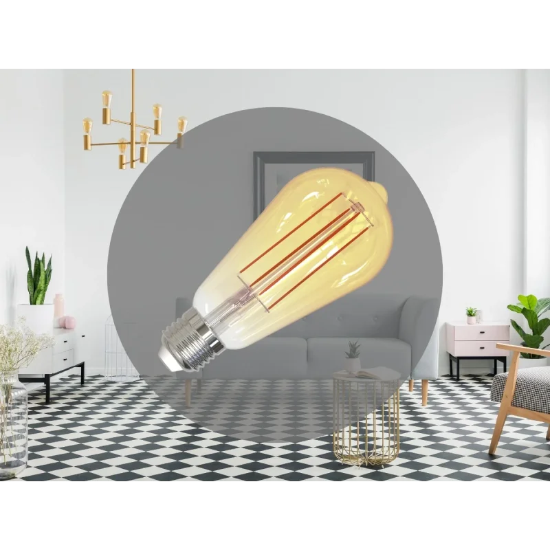 ZFS101 - LED žiarovka / filament SLIM 4,5W VINTAGE - ST64 / E27 / 1800K - ZFS101