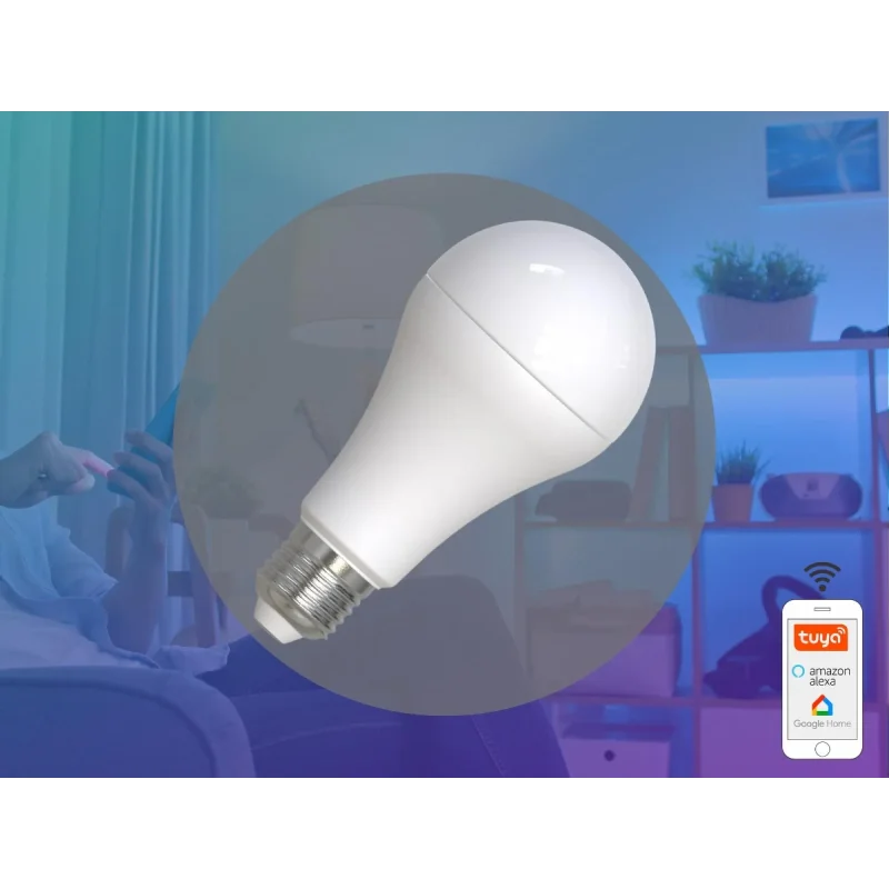 ZLS535W - LED žiarovka WIFI 15W - A60 / E27 / CCT + RGB - ZLS535W