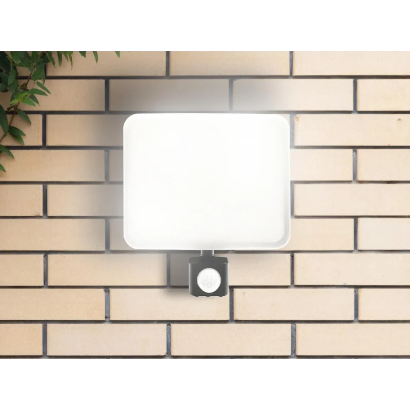 LF7024S - Vonkajší čierny LED reflektor so senzorom 50W / 4000K - LF7024S