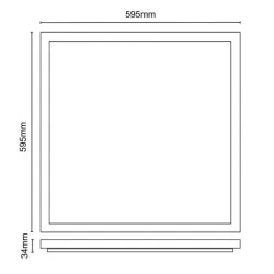 PL5524 - LED podhľadový panel backlite 40W / 595x595 / SMD / 4000K / WH - PL5524