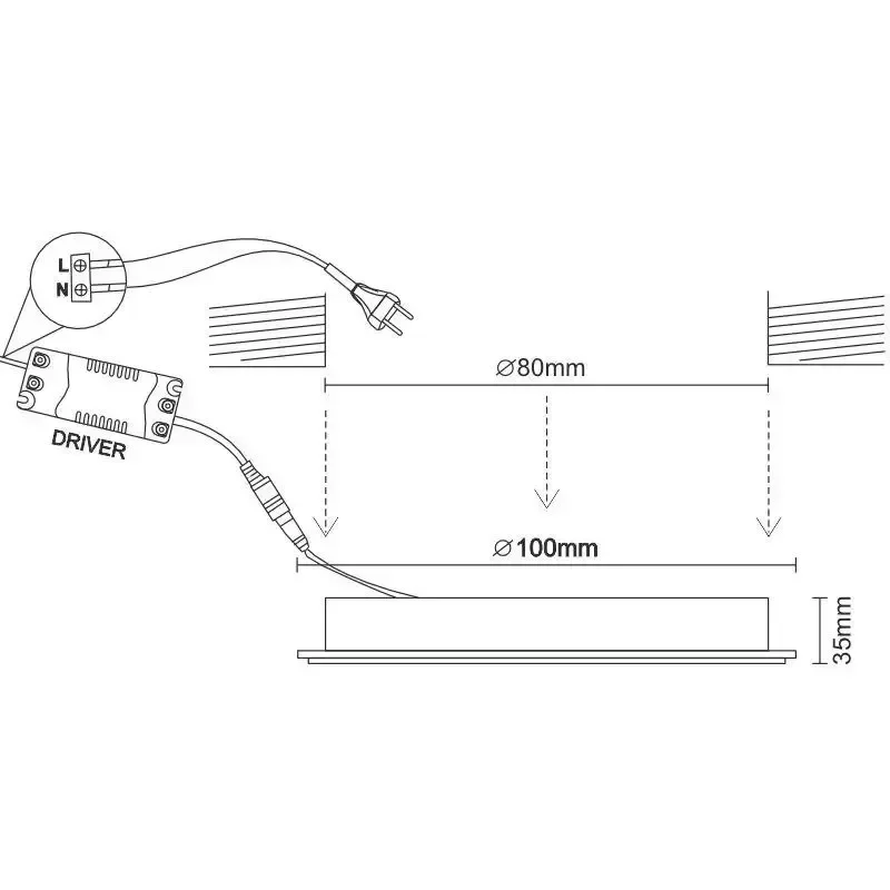 LDL321WB - LED podhľadové svietidlo 7,5W 4000K / SMD / WH-BK - LDL321WB