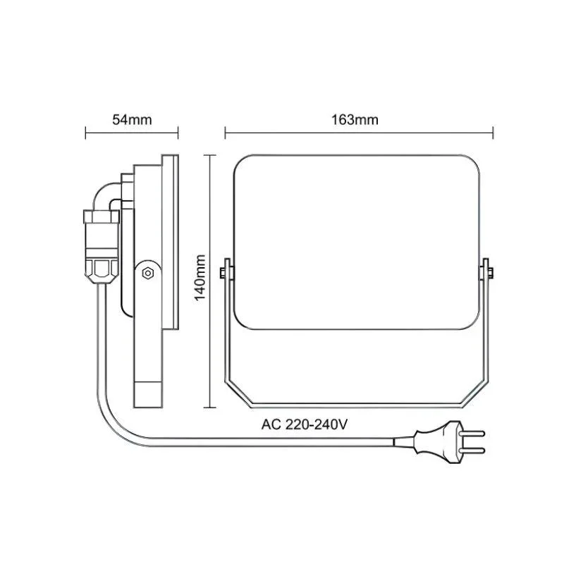 LF7023 - Vonkajší čierny LED reflektor 30W / 4000K - LF7023