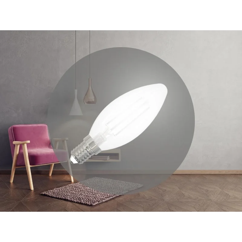 ZWF206 - LED žiarovka / filament BIELY 4,5W - C35 / E14 / 4000K - ZWF206