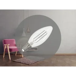 ZWF206 - LED žiarovka / filament BIELY 4,5W - C35 / E14 / 4000K - ZWF206