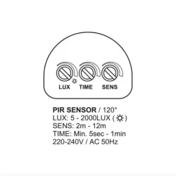 LFX021 - Vonkajší LED reflektor s PIR senzorom 24W / 4000K - LFX021
