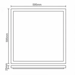PL5024U - LED podhľadový panel backlite 40W / 595x595 / SMD / 4000K / WH / UGR19 - PL5024U