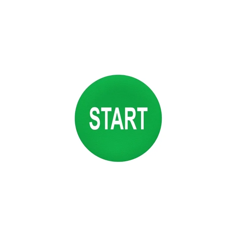 zelený kryt – označ. START – biele – pre guľatú hlavicu zapusteného tlačidla ZBA333 - ZBA333