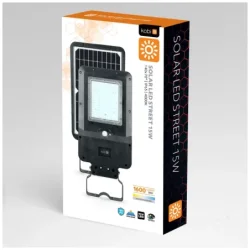 001819 Solárne pouličné osvetlenie s pohybovým senzorom LED STREET 15W 4000K IP65 Kobi