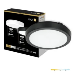 001697 - Stropné LED svietidlo NAIROS G2 18W 3CCT IP65 čierne Kobi Premium