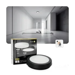 001695 - Stropné LED svietidlo NAIROS G2 12W 3CCT IP65 čierne Kobi Premium