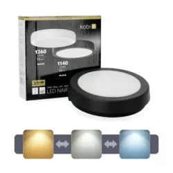 001695 - Stropné LED svietidlo NAIROS G2 12W 3CCT IP65 čierne Kobi Premium
