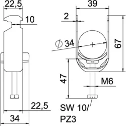 1186429 - Strmeňová príchytka 2056 28-34mm Hliník
