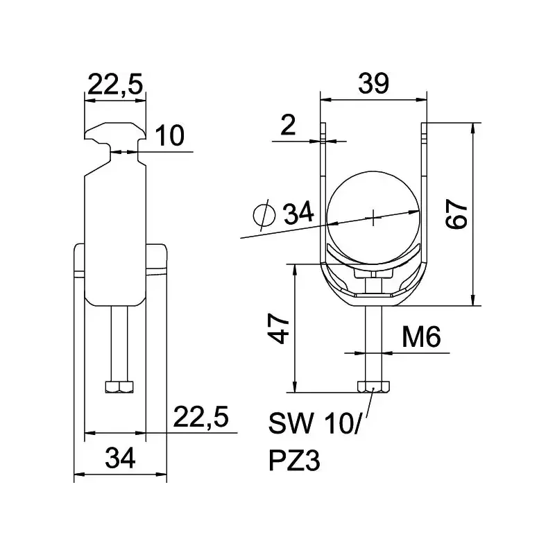 1186429 - Strmeňová príchytka 2056 28-34mm Hliník