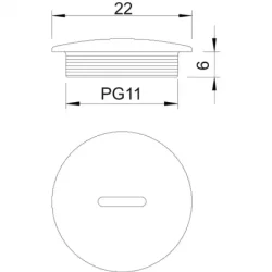 2033119 - Uzatváracia skrutka PG11 Polystyrol svetlosivá RAL 7035