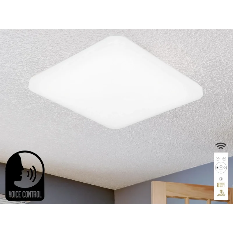 LED stropná lampa OPAL + DO + OVLÁDANIE HLASOM 48W - LC902S/SV