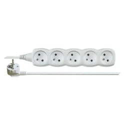Predlžovací kábel - 5 zásuviek, 10 m, biely - 1902051000