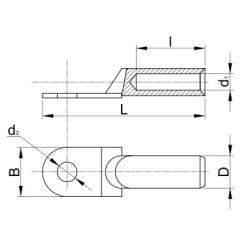 Neizolované Al lisovacie káblové oká - AS16-8
